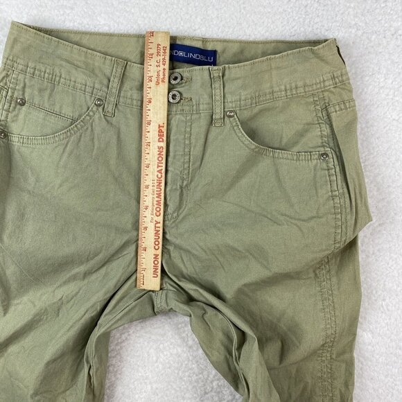 Bandolino Blu Pants Womens 8 Green Straight Crop High‎ Rise Stretch Dbl Button - Picture 15 of 15